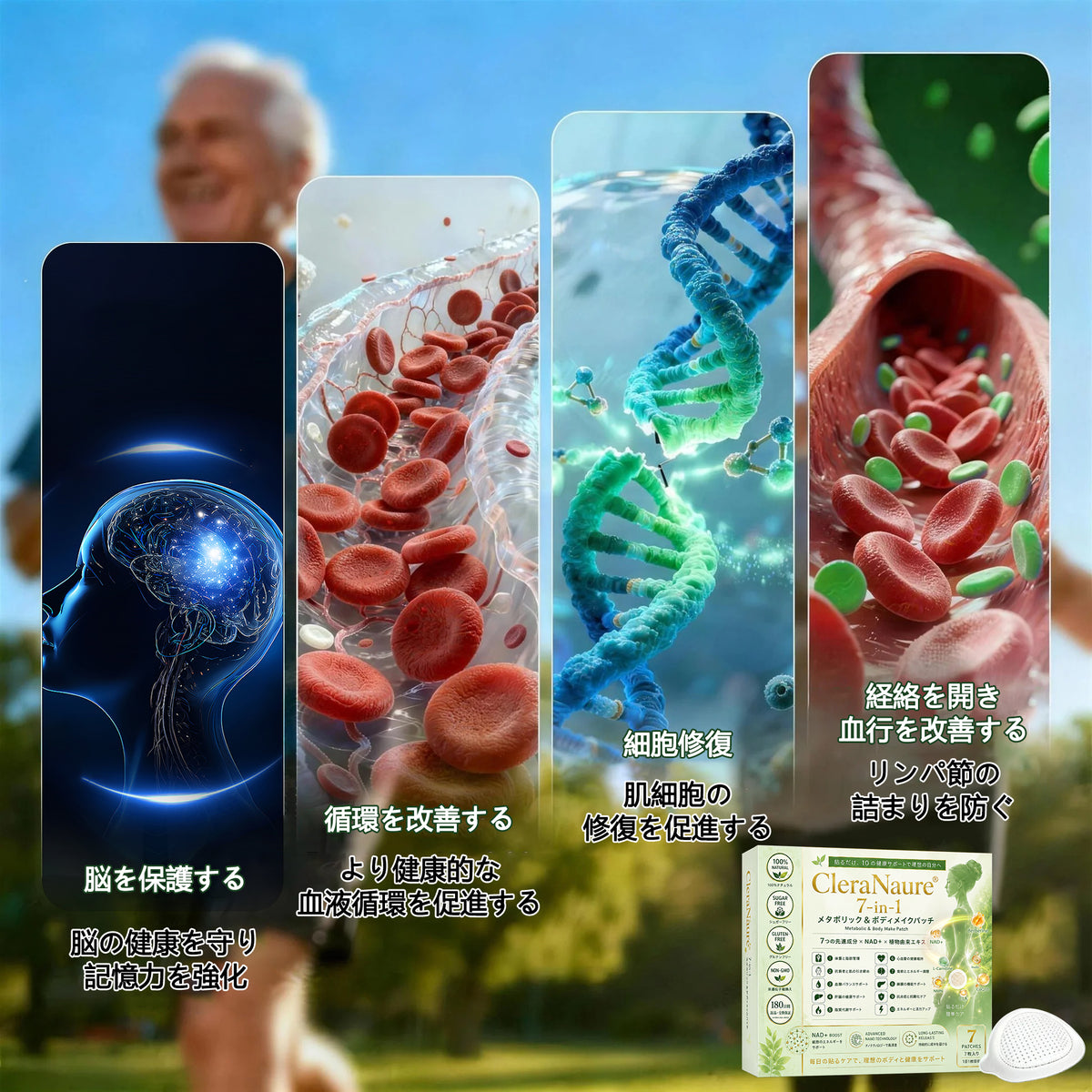 内臓脂肪対策サポート 👨‍⚕️👩‍⚕️CleraNaure® 7-in-1 メタボリック＆シェイプアップパッチ — 肥満、肌のたるみ、糖尿病、睡眠時無呼吸症候群、関節の悩み、その他健康上の懸念にアプローチ🛍️